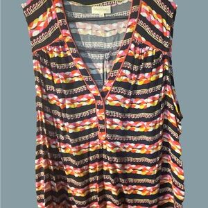 Modcloth Multicolor Striped Sleeveless Blouse